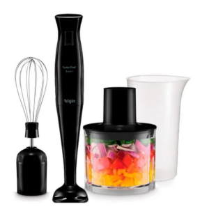 Imagem demonstrando o Kit do da marca Elgin. Com o processador de alimentos mais s&oacute;lidos. E o link de onde encontrar esse eletrodom&eacute;stico.