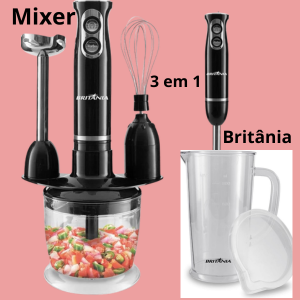 Imagem com um Kit completo 3em 1 da marca Britânia e o link de onde comprar ao lado da imagem.