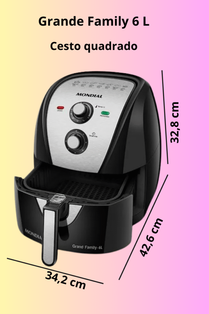 Imagem faz parte da vitrine da Loja da cozinha, do blog Culinariadiversas.com
AirFryer de 6 Litros. Indispensável nos dias de hoje.